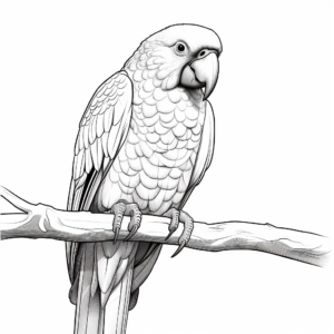 Realistic Hyacinth Macaw Coloring Pages 1
