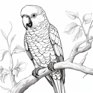 Realistic Hyacinth Macaw Coloring Pages 2