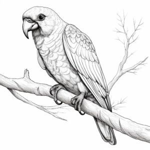Realistic Hyacinth Macaw Coloring Pages 3
