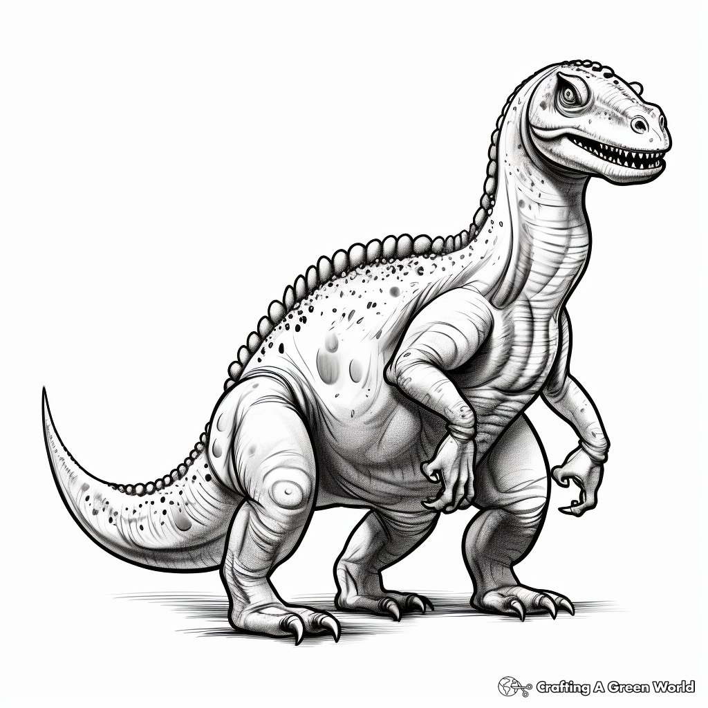 Realistic Iguanodon Coloring Sheets 3