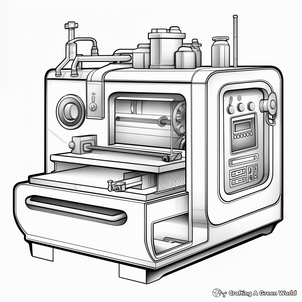 Realistic Industrial 3D Printer Coloring Pages 1