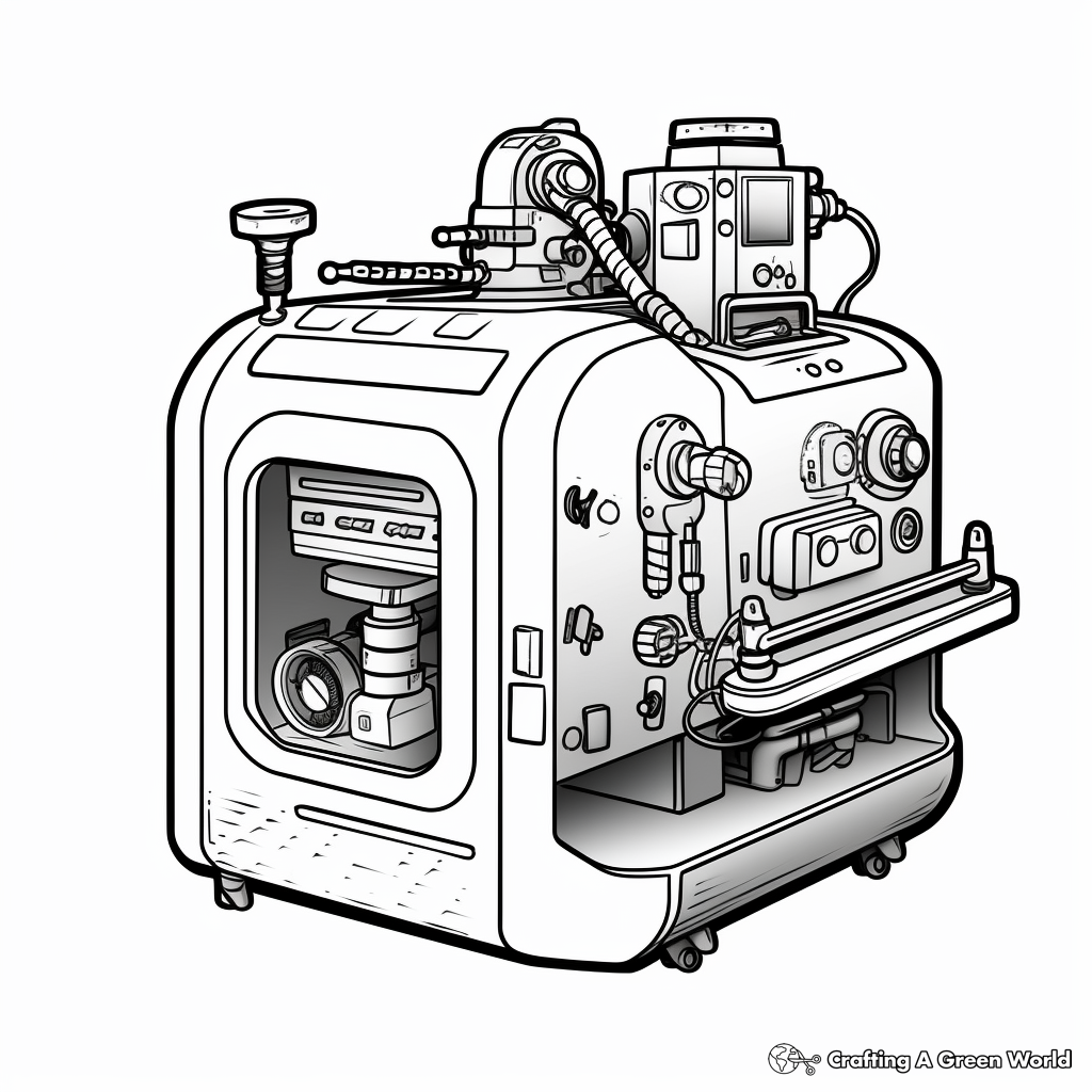 Realistic Industrial 3D Printer Coloring Pages 2