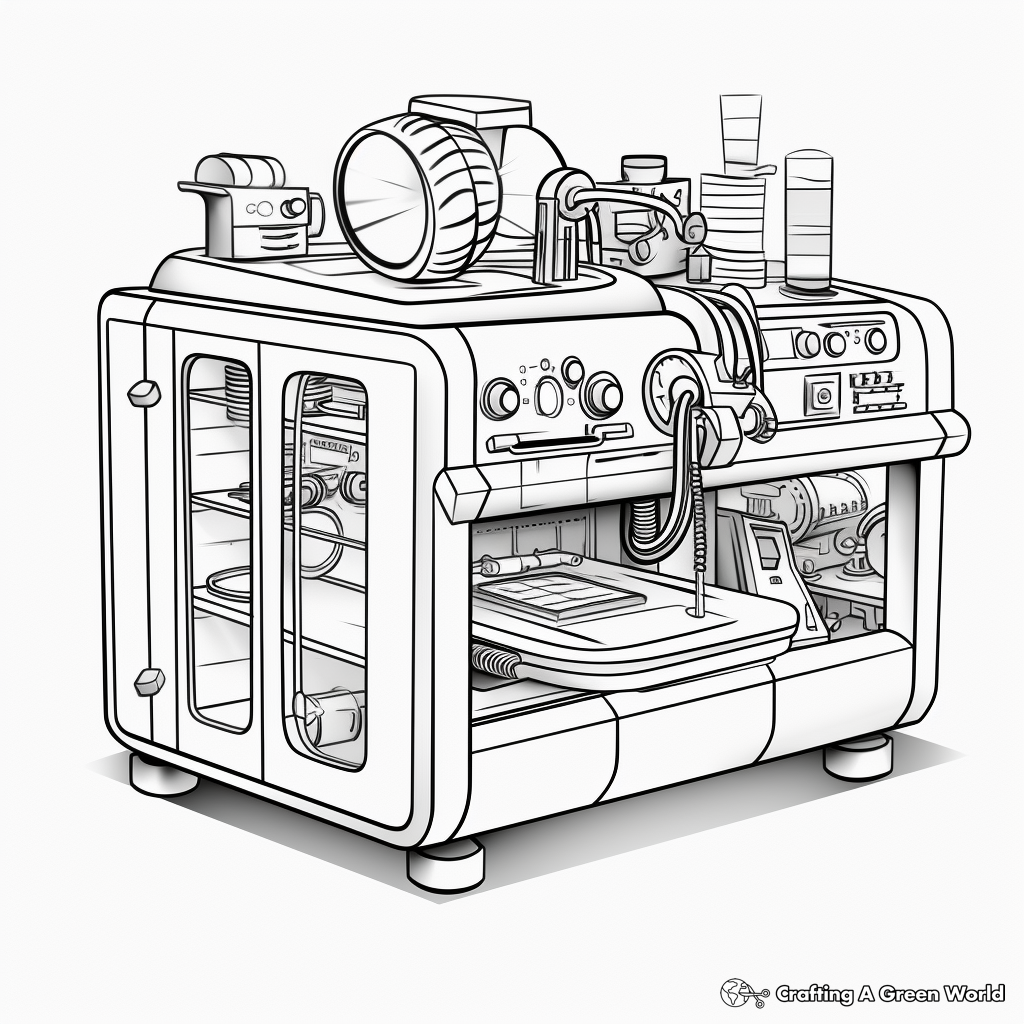 Realistic Industrial 3D Printer Coloring Pages 4