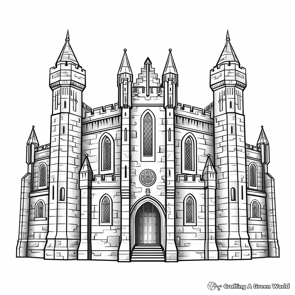 Realistic Irish Castle Coloring Pages 2