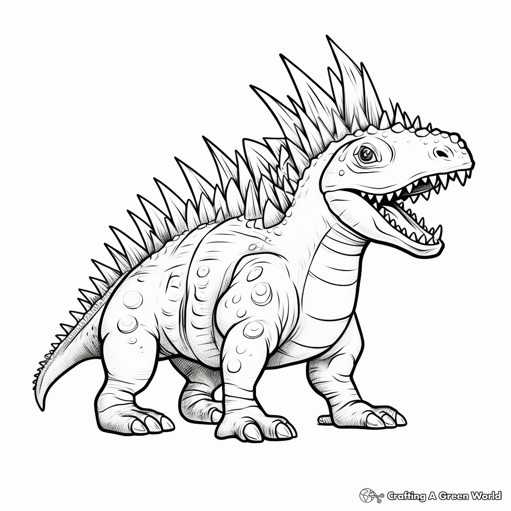 Realistic Kentrosaurus Dinosaur Coloring Pages 2