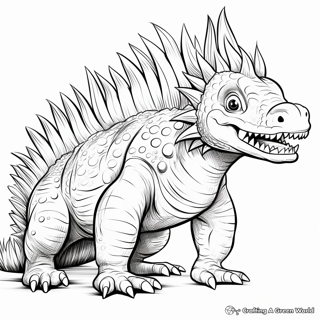 Realistic Kentrosaurus Dinosaur Coloring Pages 3