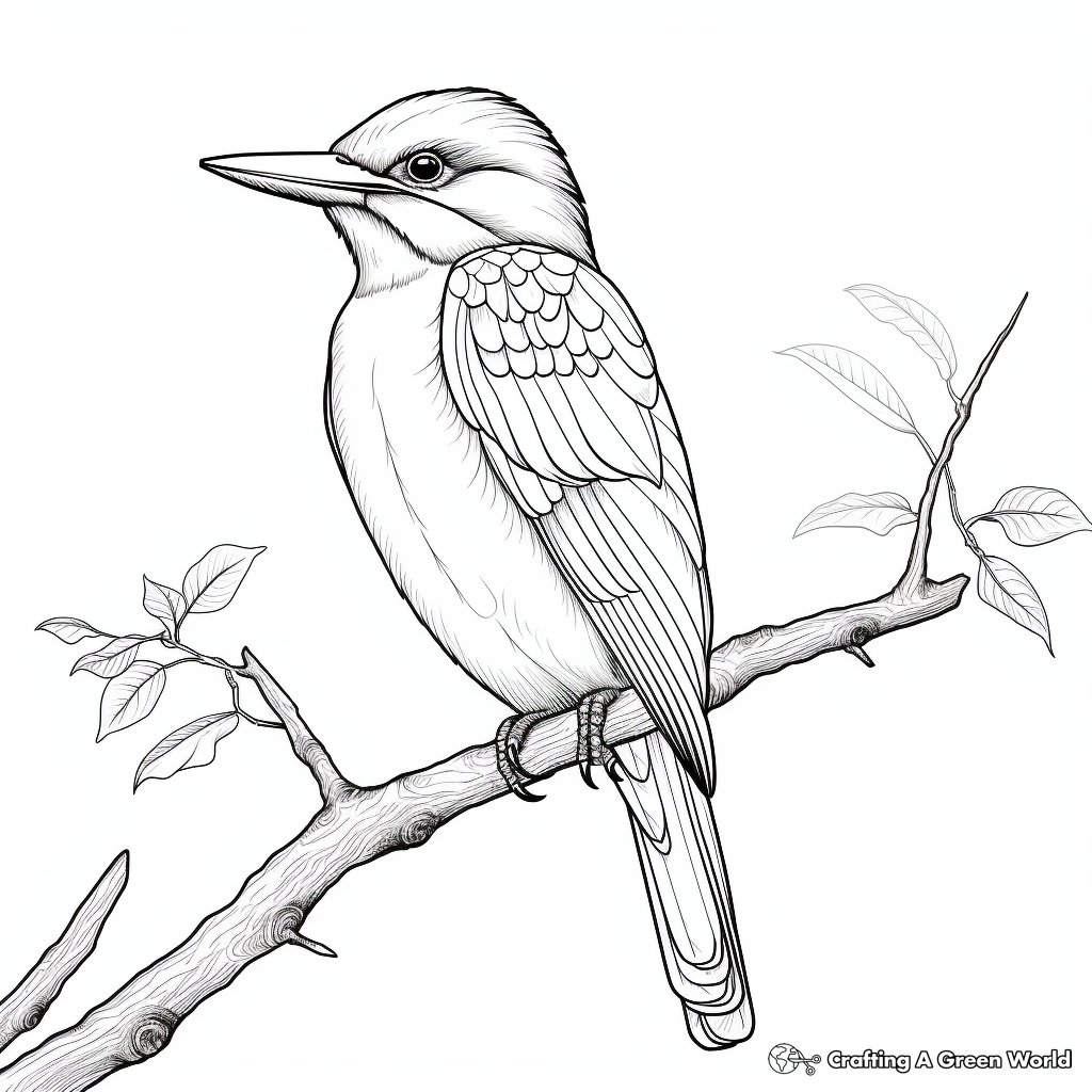 Realistic Kingfisher Coloring Sheets for Artists 1