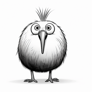 Realistic Kiwi Bird Coloring Pages 1
