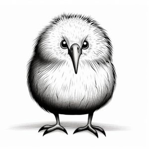 Realistic Kiwi Bird Coloring Pages 2