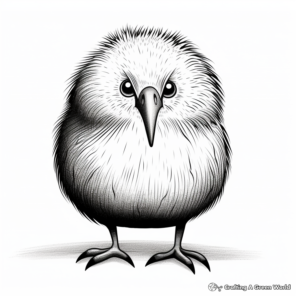 Realistic Kiwi Bird Coloring Pages 2