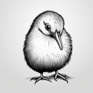 Realistic Kiwi Bird Coloring Pages 3