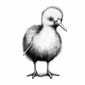 Realistic Kiwi Bird Coloring Pages 4