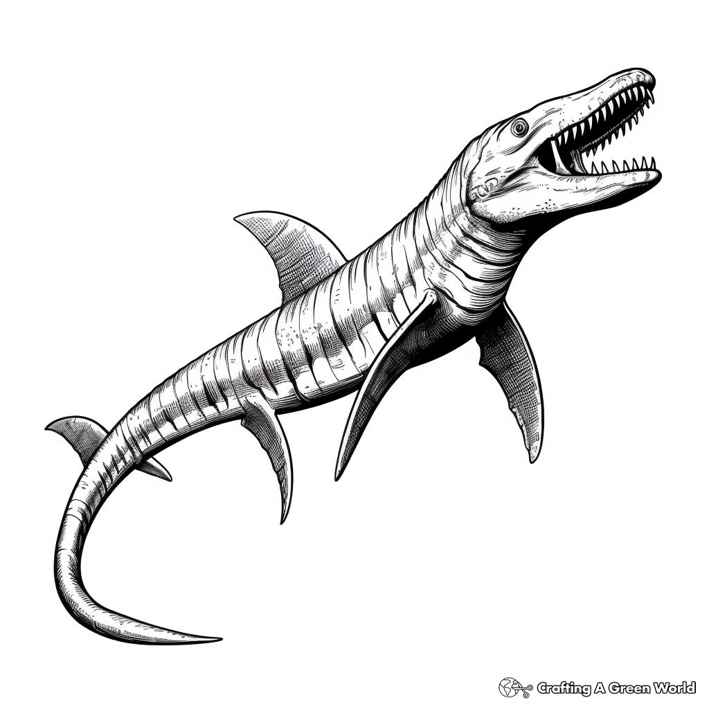 Realistic Kronosaurus Coloring Pages for Advanced Artists 4