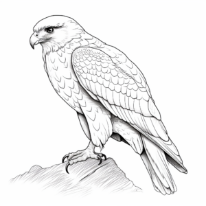 Realistic Lanner Falcon Coloring Sheets 2