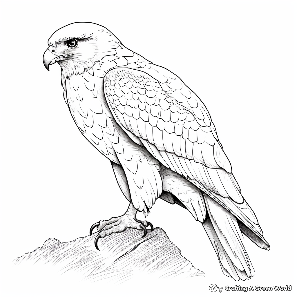 Realistic Lanner Falcon Coloring Sheets 2