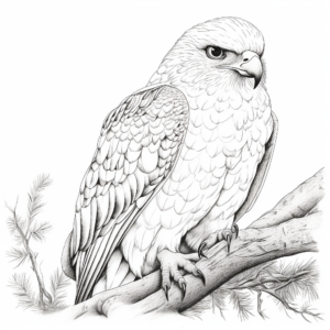 Realistic Lanner Falcon Coloring Sheets 3