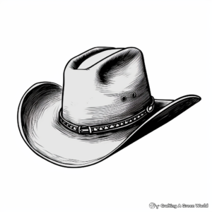 Realistic Leather Cowboy Hat Coloring Pages 1