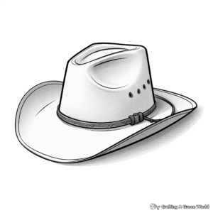 Realistic Leather Cowboy Hat Coloring Pages 2