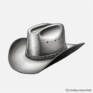 Realistic Leather Cowboy Hat Coloring Pages 3