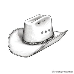 Realistic Leather Cowboy Hat Coloring Pages 4