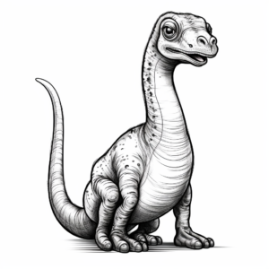 Realistic Little Brachiosaurus Dinosaur Coloring Sheets 3