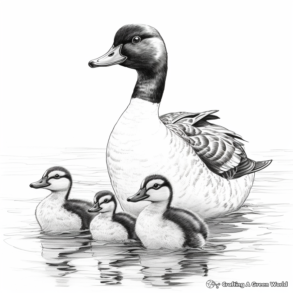 Realistic Loon Family Coloring Pages 2