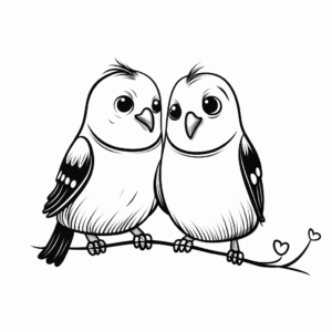 Realistic Love Bird Coloring Pages 1