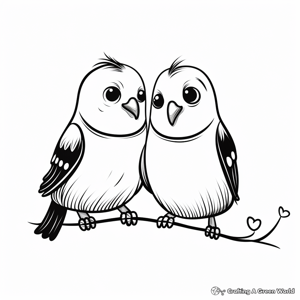 Realistic Love Bird Coloring Pages 1