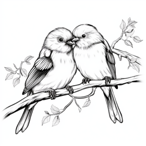 Realistic Love Bird Coloring Pages 2