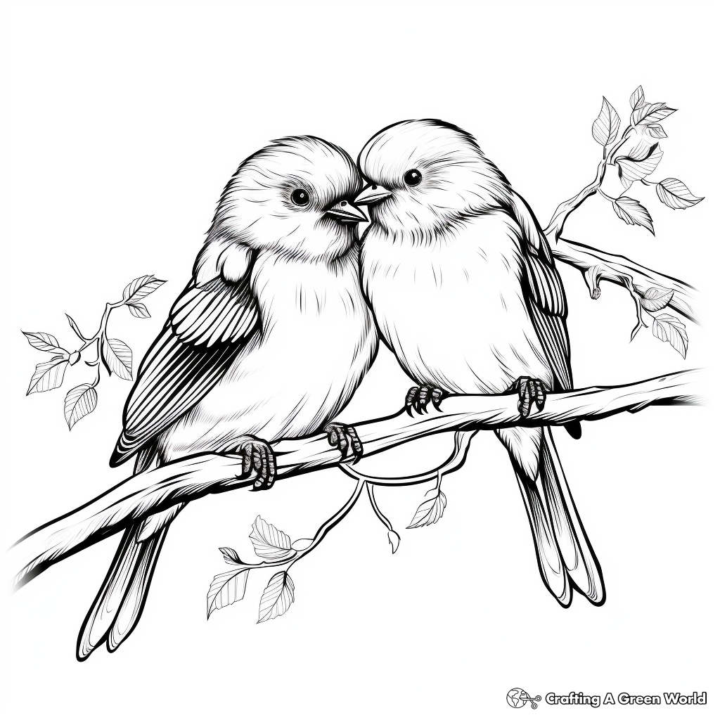 Realistic Love Bird Coloring Pages 2
