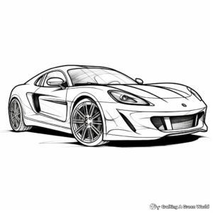 Realistic Luxury Sports Car Coloring Pages for Adults 2