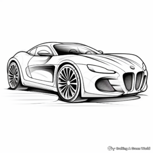 Realistic Luxury Sports Car Coloring Pages for Adults 4