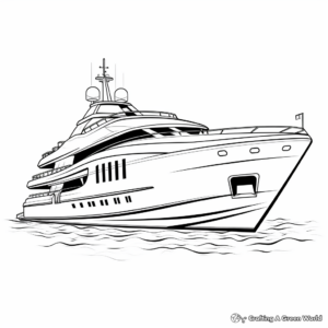 Realistic Luxury Yacht Coloring Sheets 3