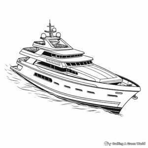 Realistic Luxury Yacht Coloring Sheets 4