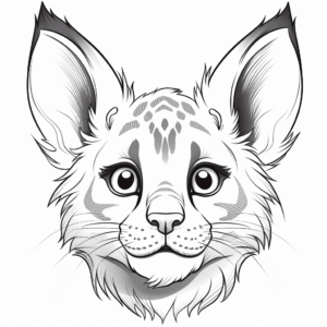 Realistic Lynx Head Coloring Pages for Adults 3