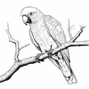 Realistic Macaw Parrot Coloring Pages 1