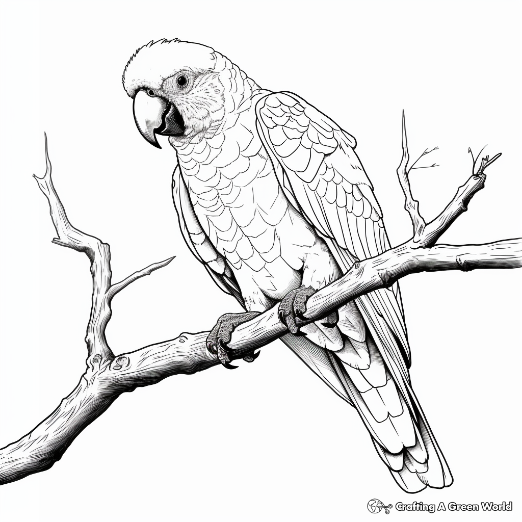 Realistic Macaw Parrot Coloring Pages 1