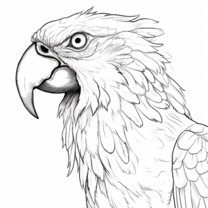 Realistic Macaw Parrot Coloring Pages 2