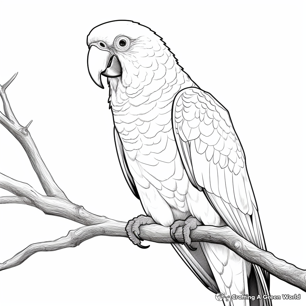 Realistic Macaw Parrot Coloring Pages 3