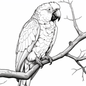 Realistic Macaw Parrot Coloring Pages 4