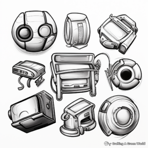 Realistic Magnet and Metal Objects Coloring Pages 1