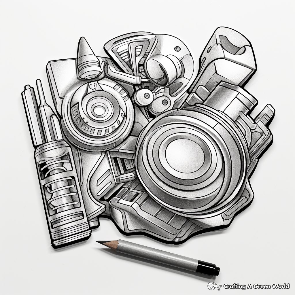 Realistic Magnet and Metal Objects Coloring Pages 2