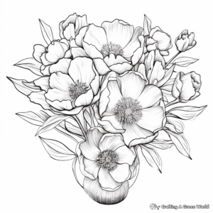 Realistic Magnolia Bouquet Coloring Sheets 2