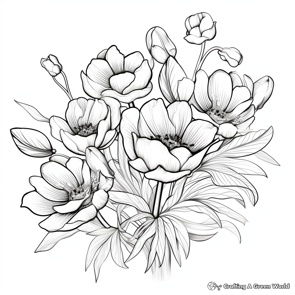 Realistic Magnolia Coloring Pages 2