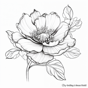 Realistic Magnolia Coloring Pages 3