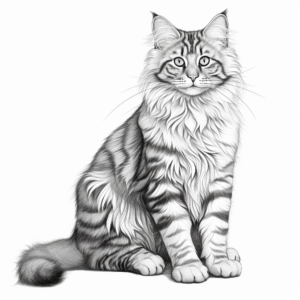 Realistic Maine Coon Coloring Sheets 2