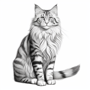 Realistic Maine Coon Coloring Sheets 3