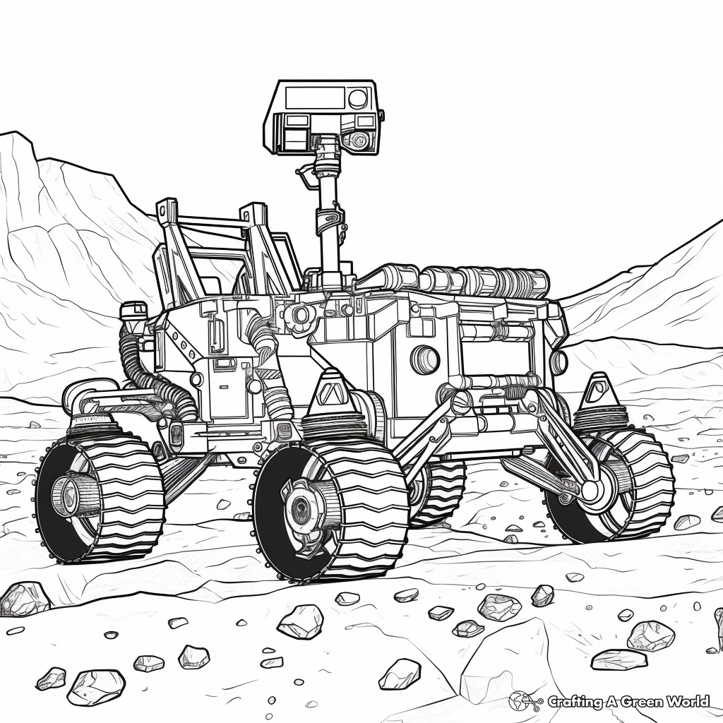 Realistic Mars Rover Coloring Sheets 2