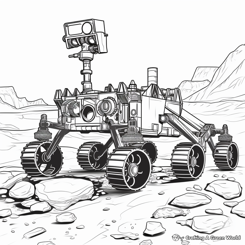 Realistic Mars Rover Coloring Sheets 3