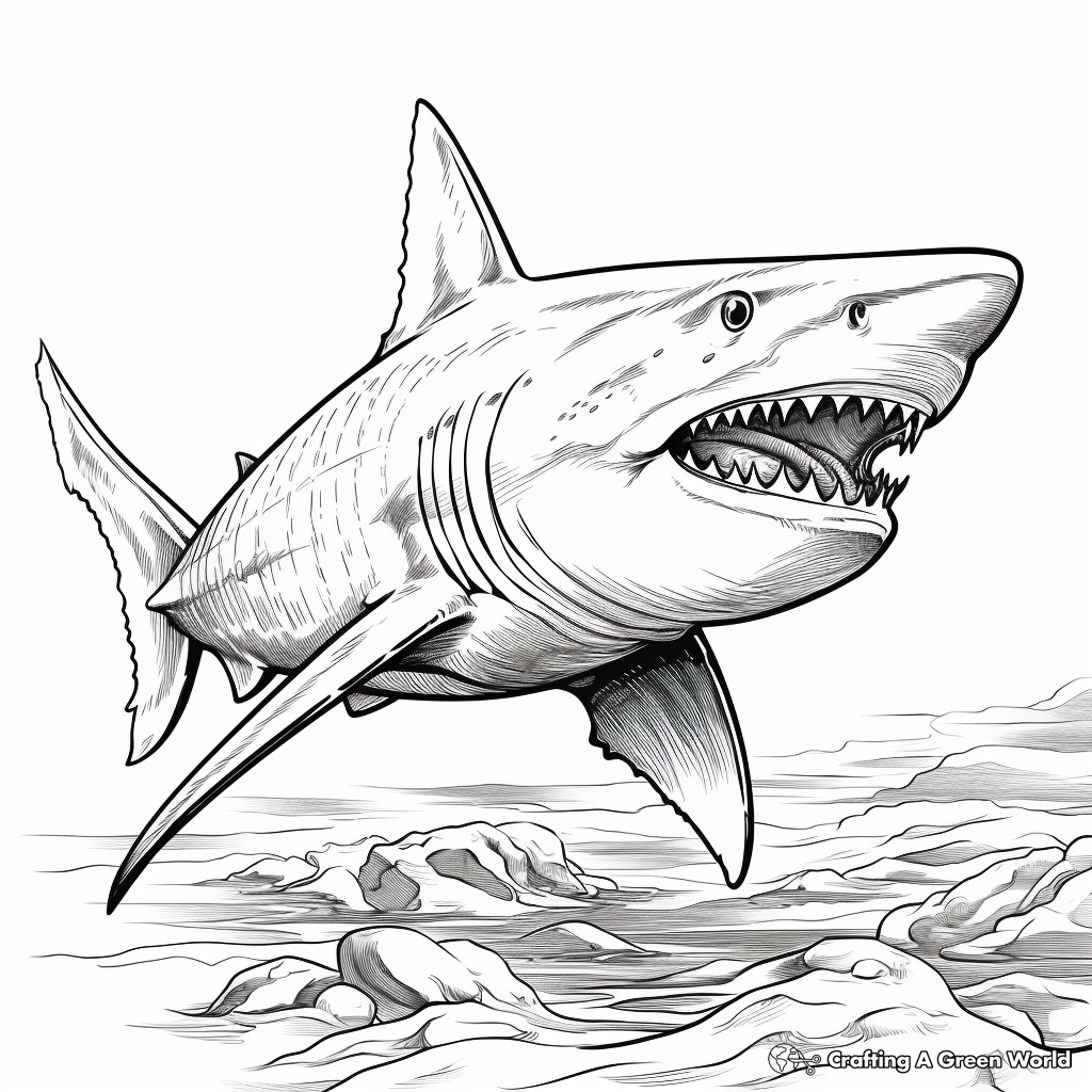 Realistic Megalodon Coloring Pages 2